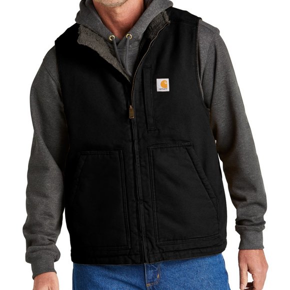 (NWT) Carhartt Sherpa Mens Vest Winter Coat Black - Picture 5 of 8